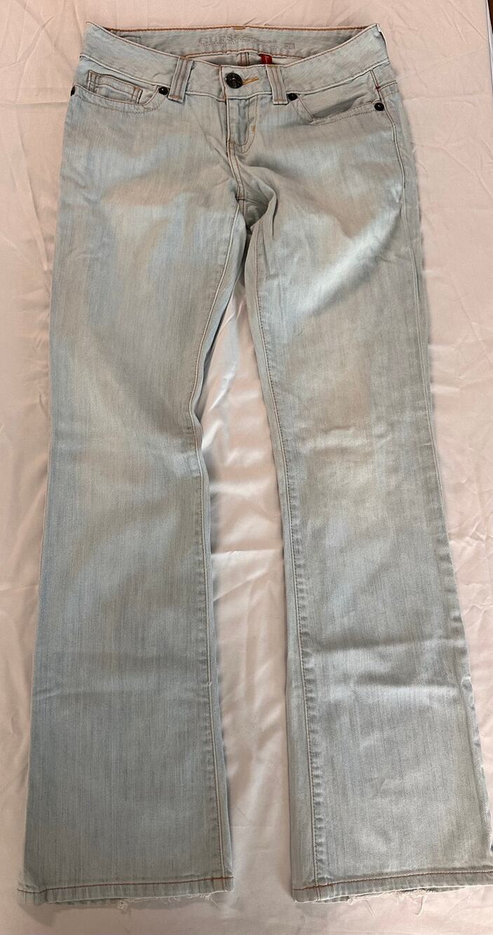 Guess Daredevil Jeans 28 Low Rise Bootcut Light Wash Y2K Stretch Denim